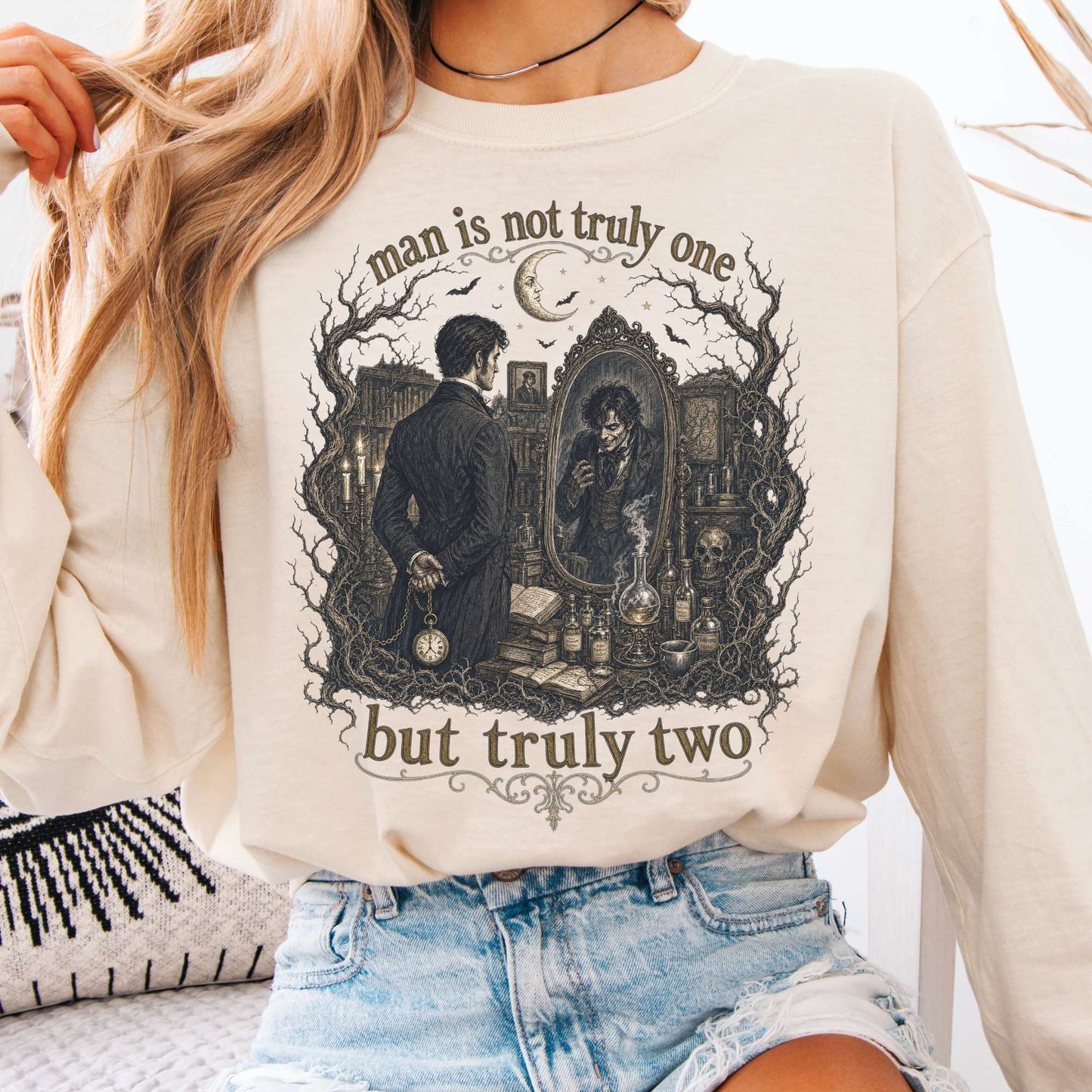 Man Is Not Truly One Dr Jekyll and Mr Hyde Literary Long Sleeve