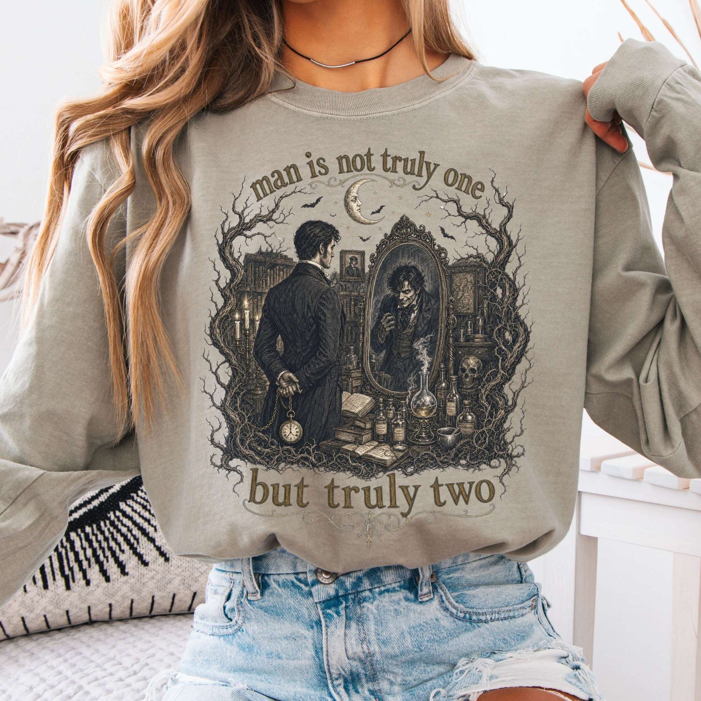 Man Is Not Truly One Dr Jekyll and Mr Hyde Literary Long Sleeve