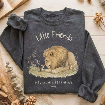 Little Friends The Lion and the Mouse Aesop Sweatshirt