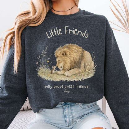 Little Friends The Lion and the Mouse Aesop Sweatshirt