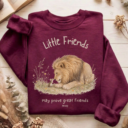 Little Friends The Lion and the Mouse Aesop Sweatshirt