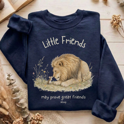 Little Friends The Lion and the Mouse Aesop Sweatshirt