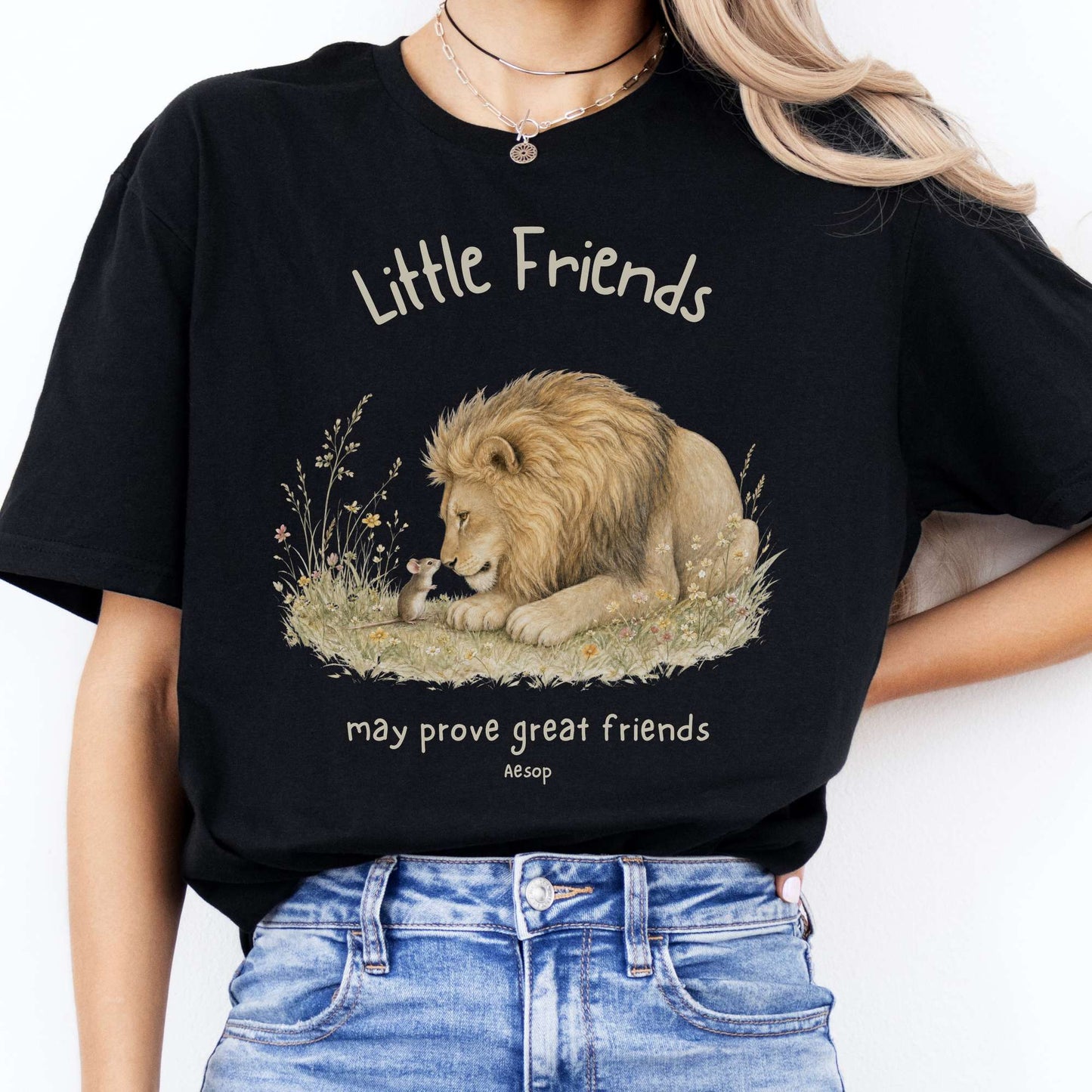 Little Friends The Lion and the Mouse Aesop T-Shirt