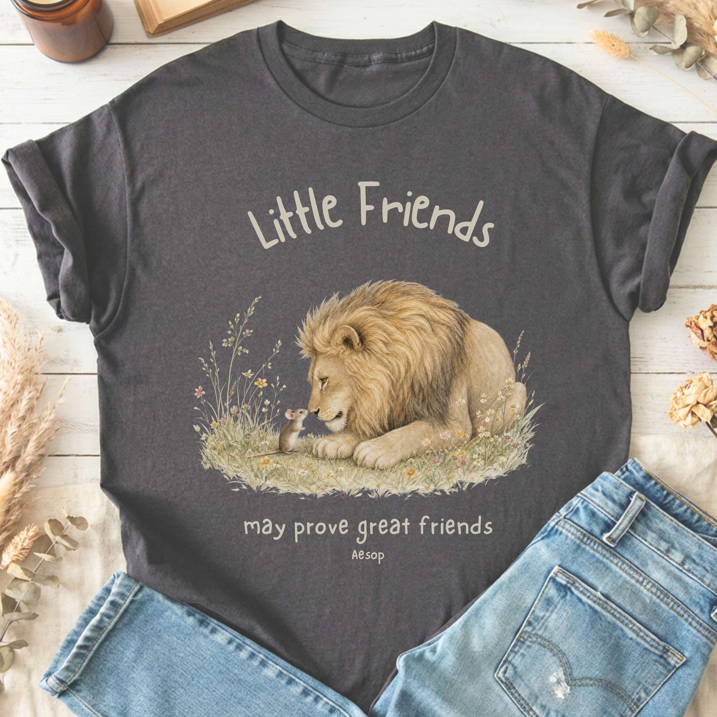 Little Friends The Lion and the Mouse Aesop T-Shirt
