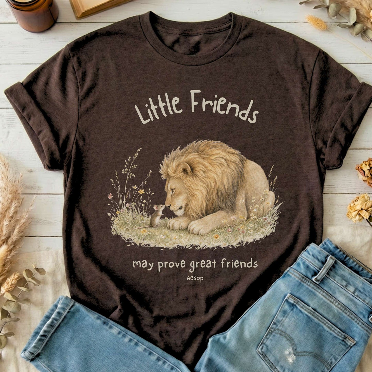 Little Friends The Lion and the Mouse Aesop T-Shirt