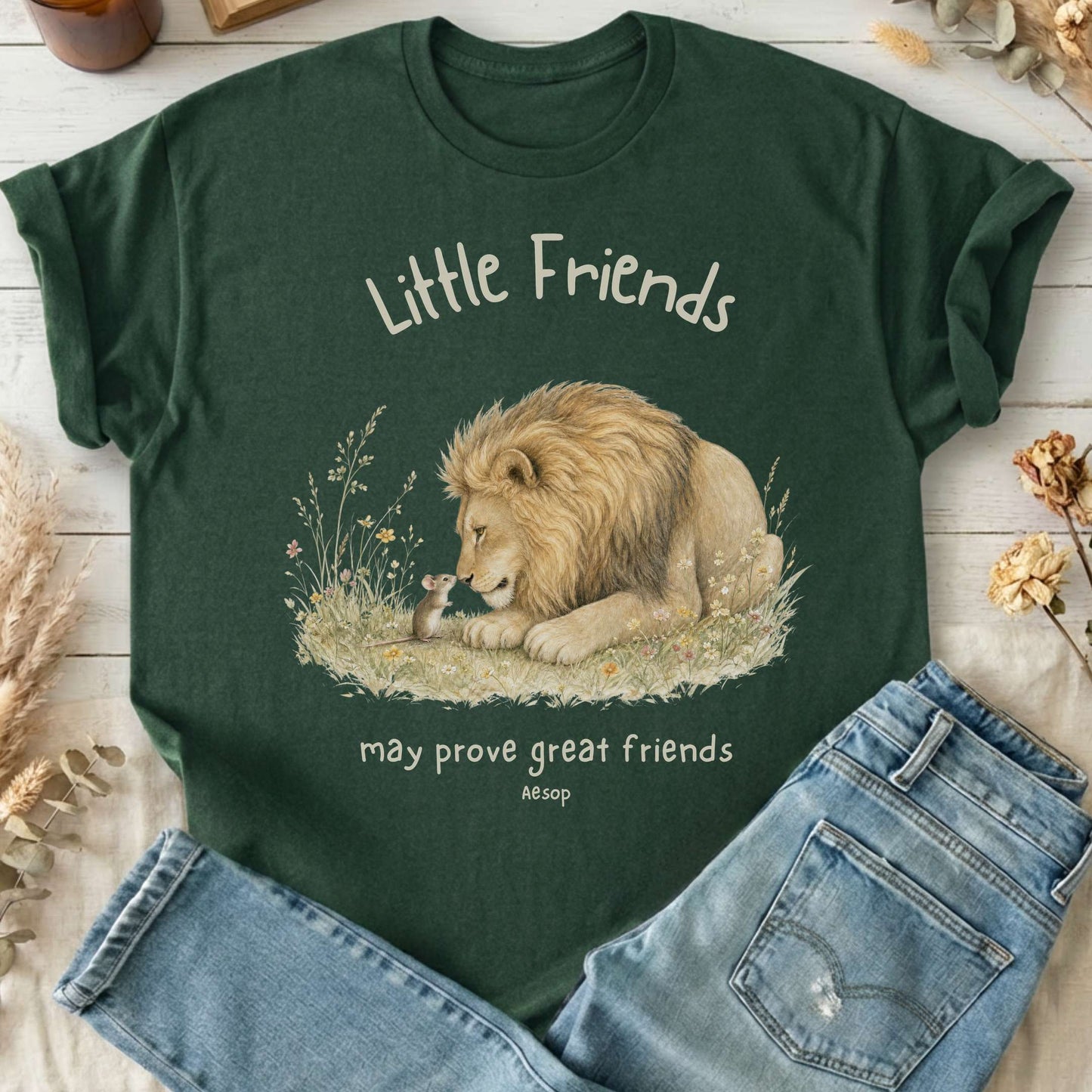 Little Friends The Lion and the Mouse Aesop T-Shirt