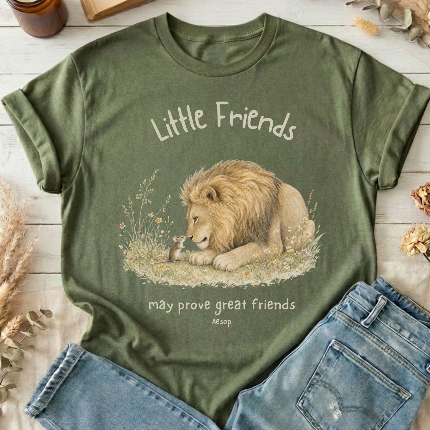 Little Friends The Lion and the Mouse Aesop T-Shirt