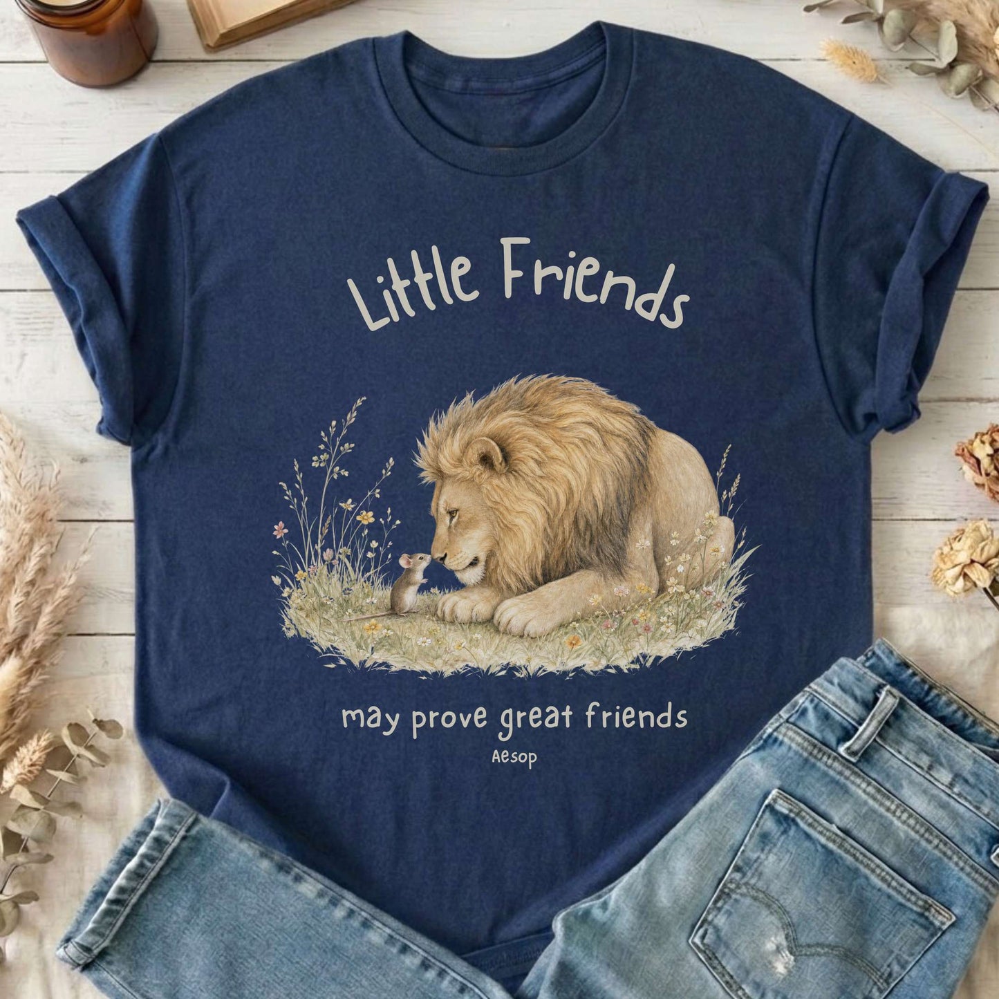 Little Friends The Lion and the Mouse Aesop T-Shirt