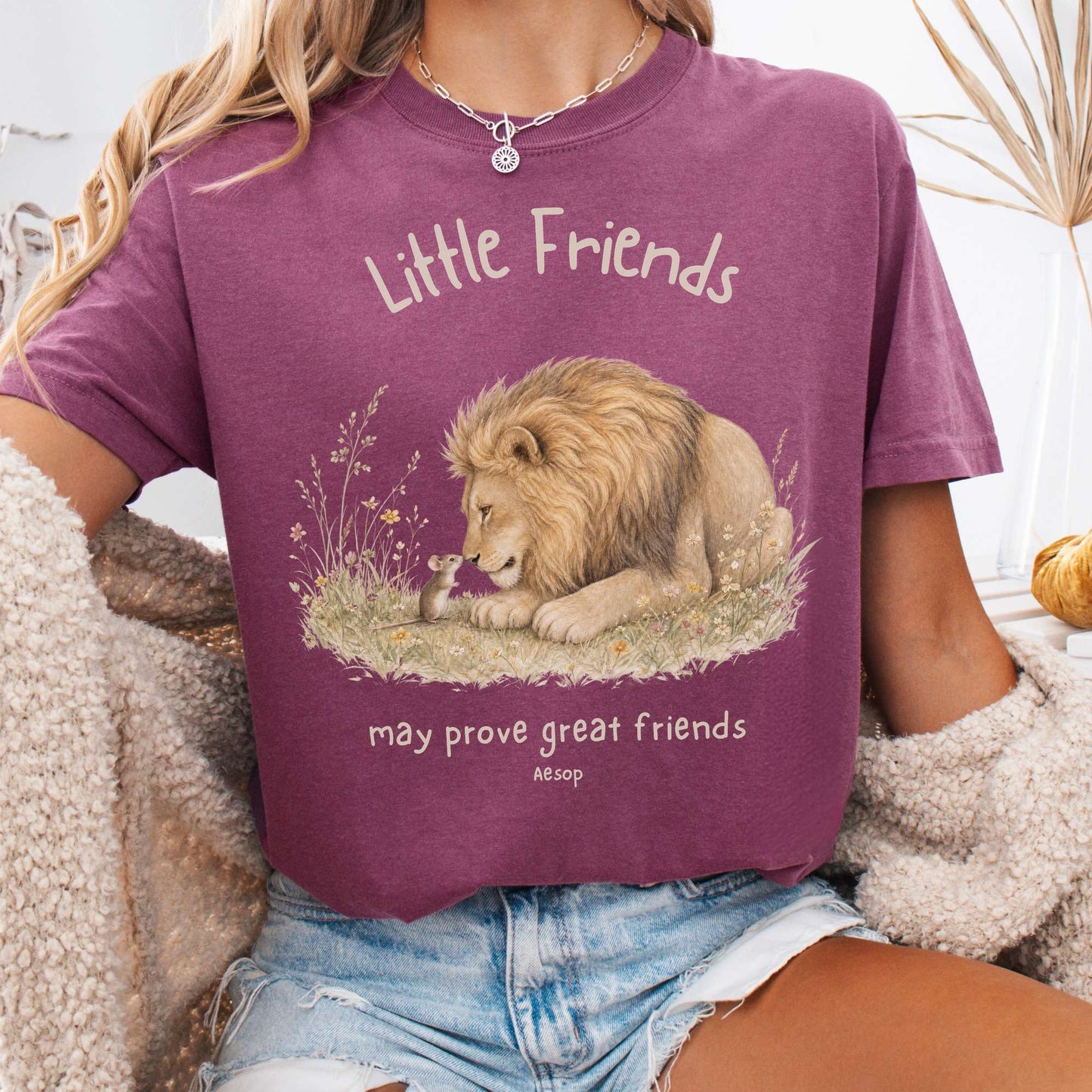 Little Friends The Lion and the Mouse Aesop T-Shirt