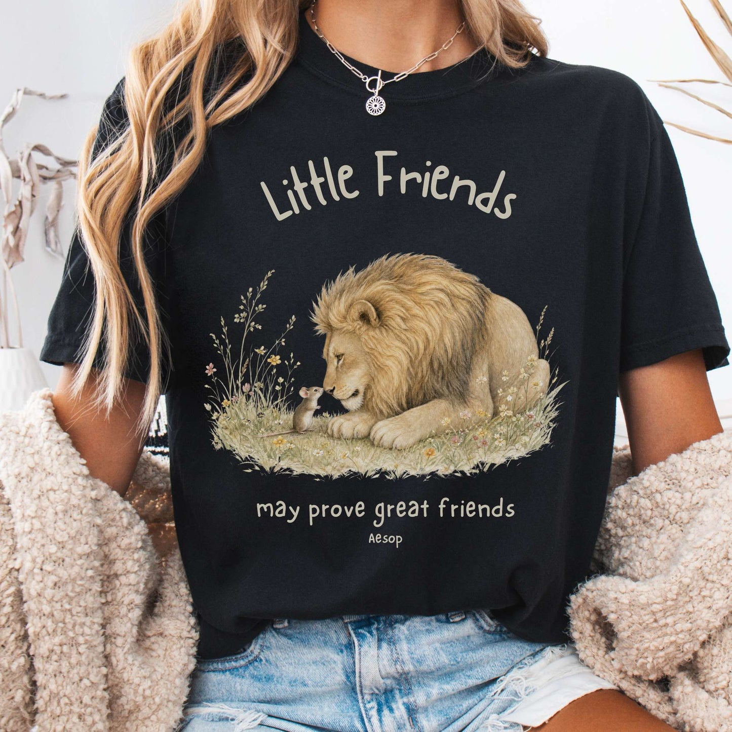 Little Friends The Lion and the Mouse Aesop T-Shirt