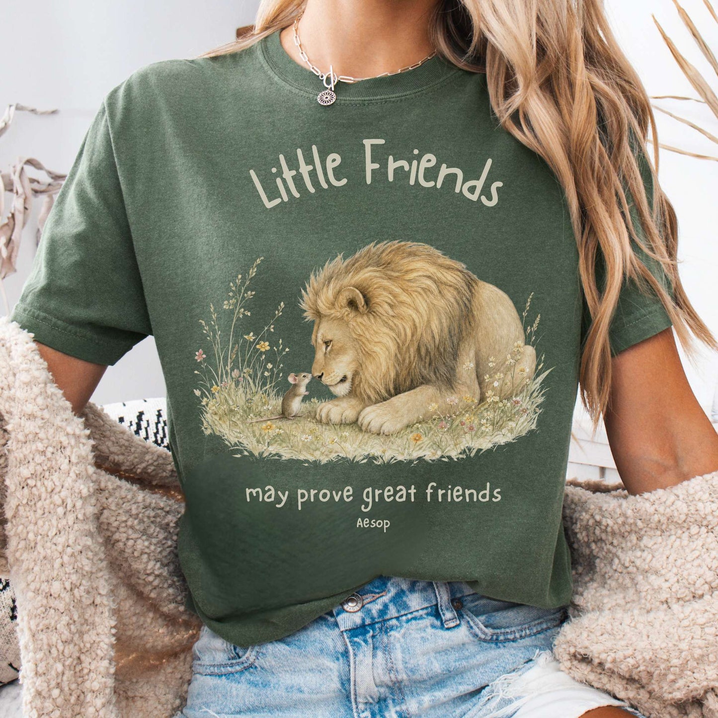 Little Friends The Lion and the Mouse Aesop T-Shirt