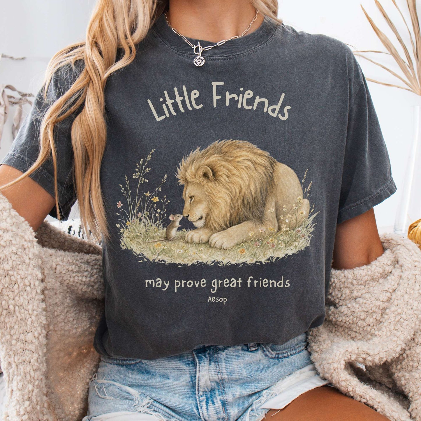 Little Friends The Lion and the Mouse Aesop T-Shirt