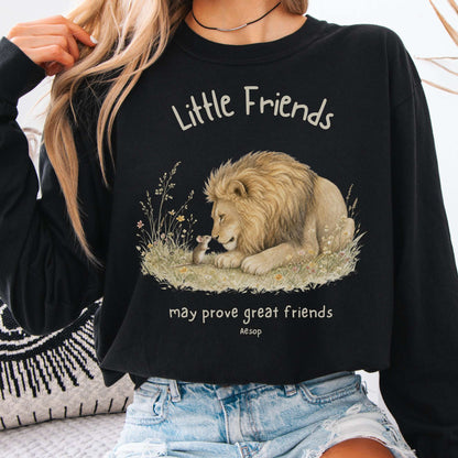 Little Friends The Lion and the Mouse Aesop Long Sleeve