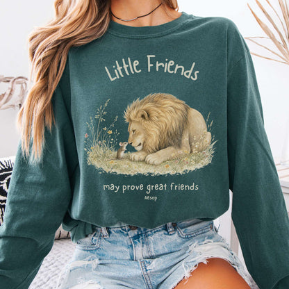 Little Friends The Lion and the Mouse Aesop Long Sleeve
