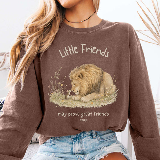 Little Friends The Lion and the Mouse Aesop Long Sleeve