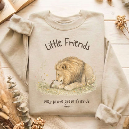 Little Friends The Lion and the Mouse Aesop Sweatshirt
