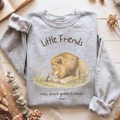 Little Friends The Lion and the Mouse Aesop Sweatshirt