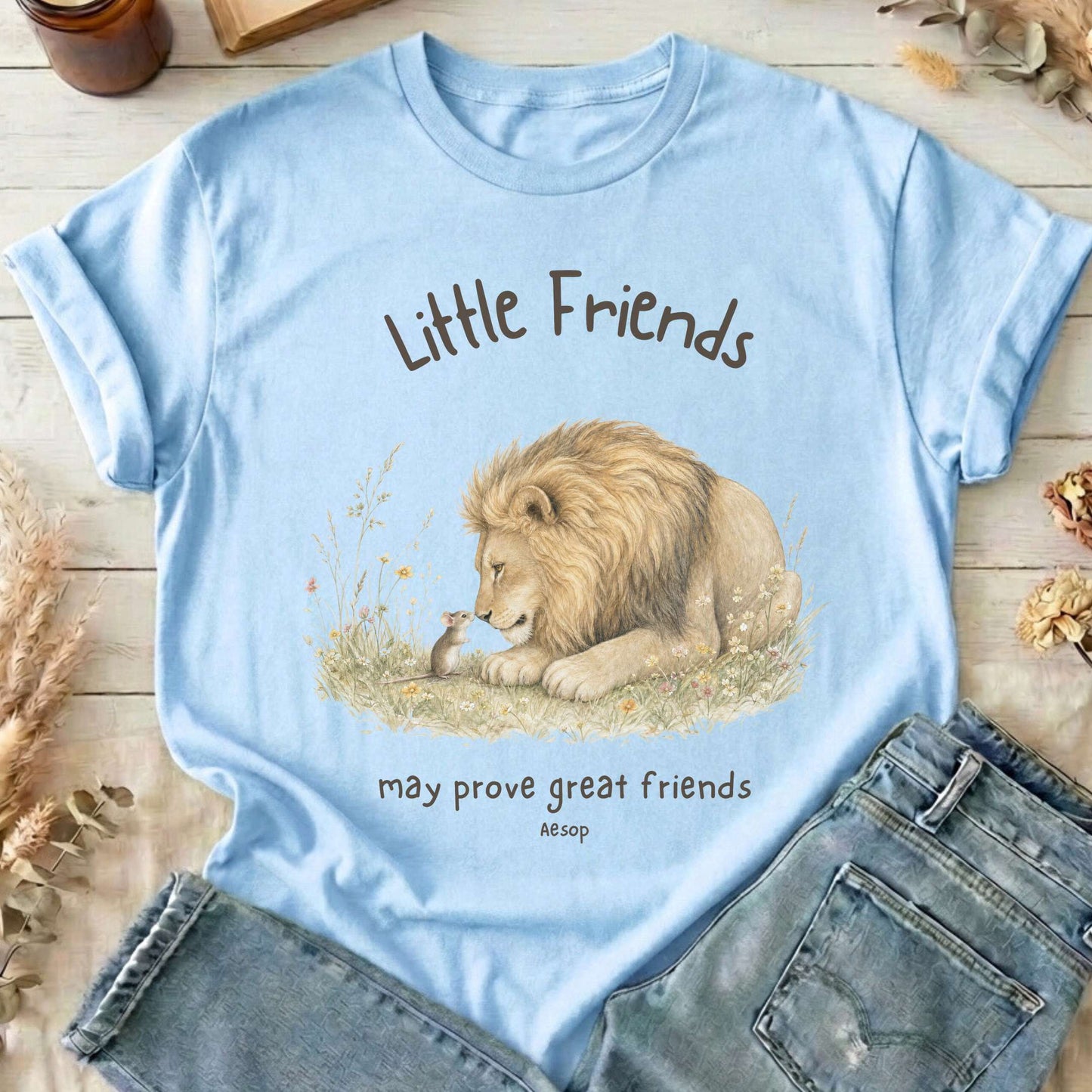 Little Friends The Lion and the Mouse Aesop T-Shirt