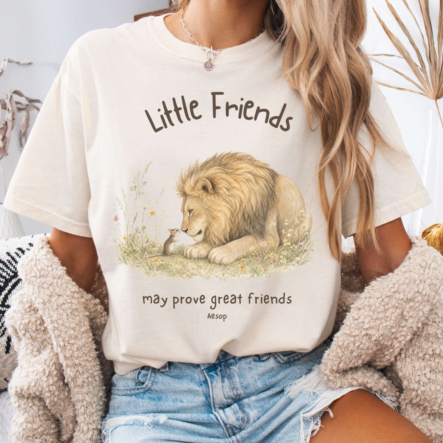Little Friends The Lion and the Mouse Aesop T-Shirt