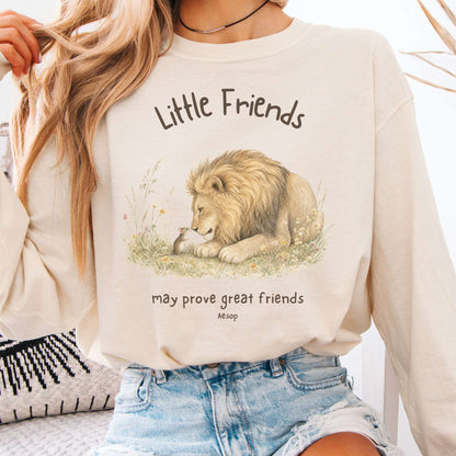 Little Friends The Lion and the Mouse Aesop Long Sleeve