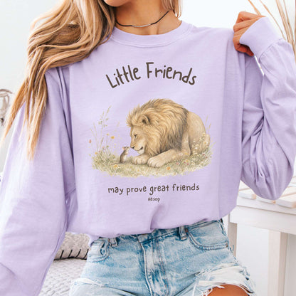 Little Friends The Lion and the Mouse Aesop Long Sleeve
