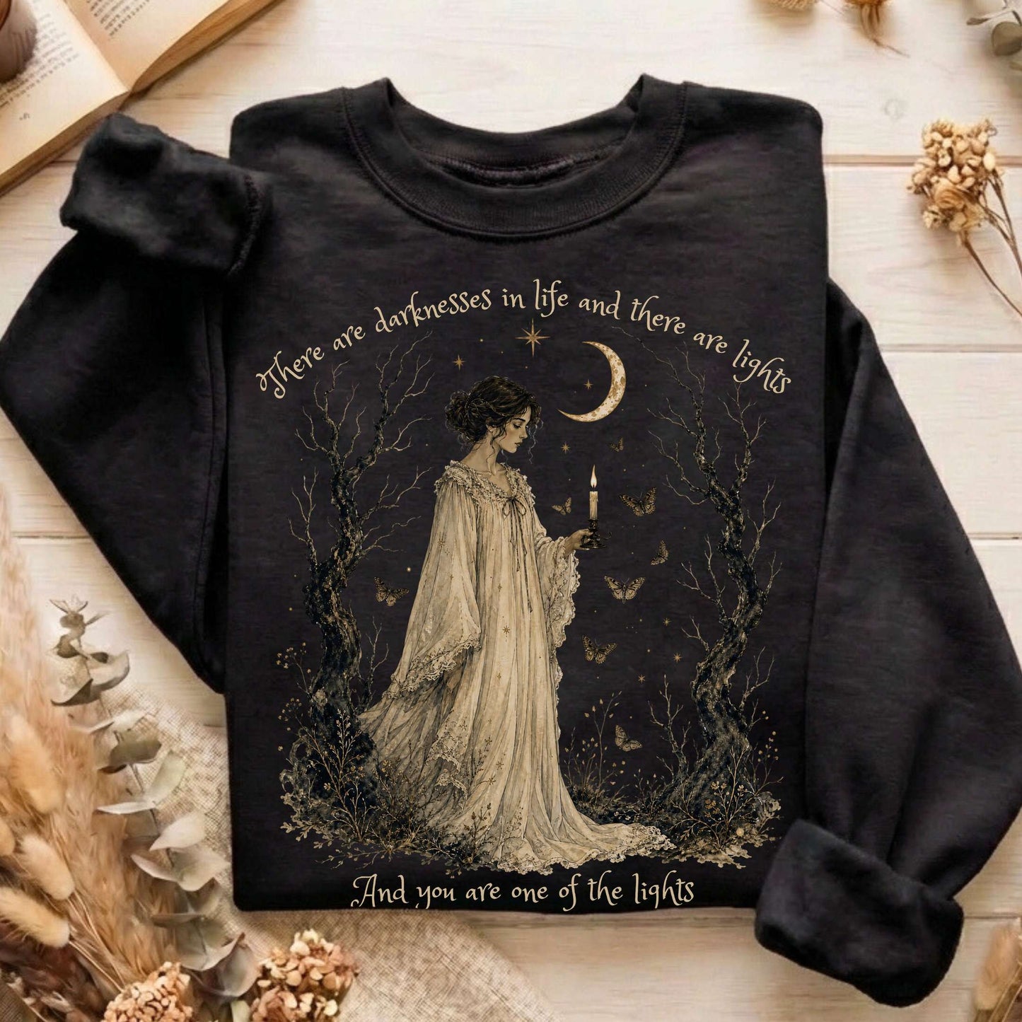 There Are Darknesses and Lights In This Life Dracula Literary Sweatshirt