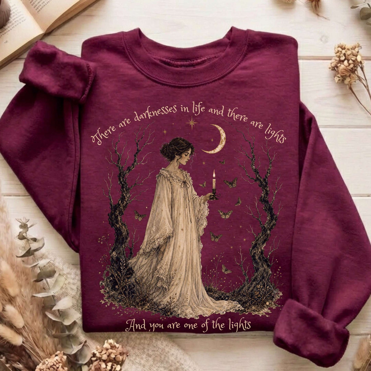 There Are Darknesses and Lights In This Life Dracula Literary Sweatshirt