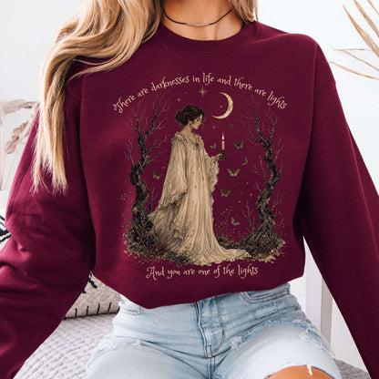 There Are Darknesses and Lights In This Life Dracula Literary Sweatshirt
