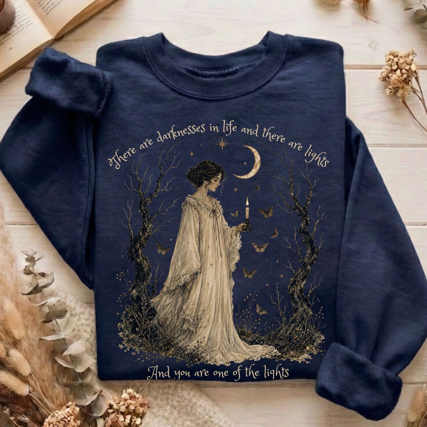 There Are Darknesses and Lights In This Life Dracula Literary Sweatshirt