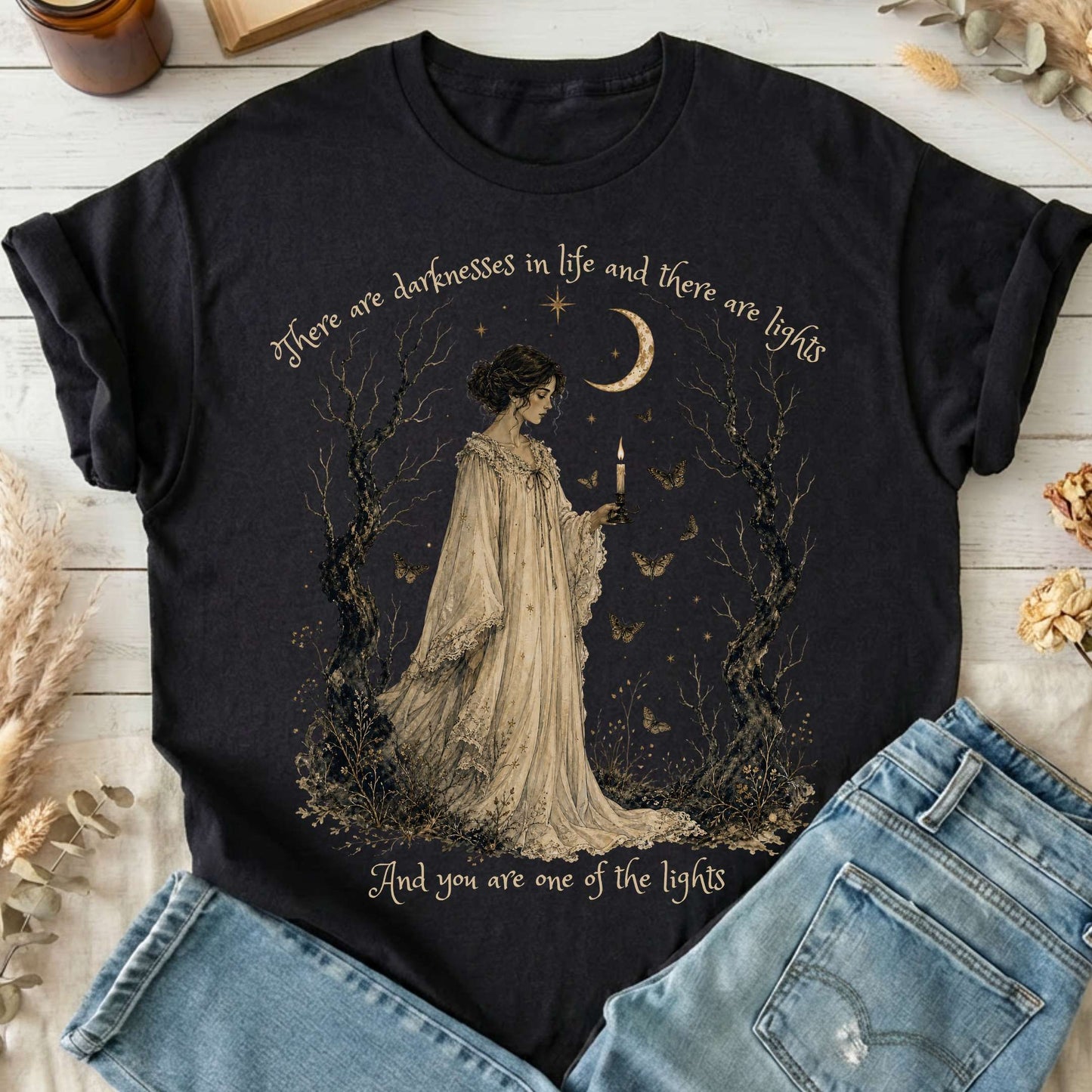 There Are Darknesses and Lights In This Life Dracula Literary T-Shirt