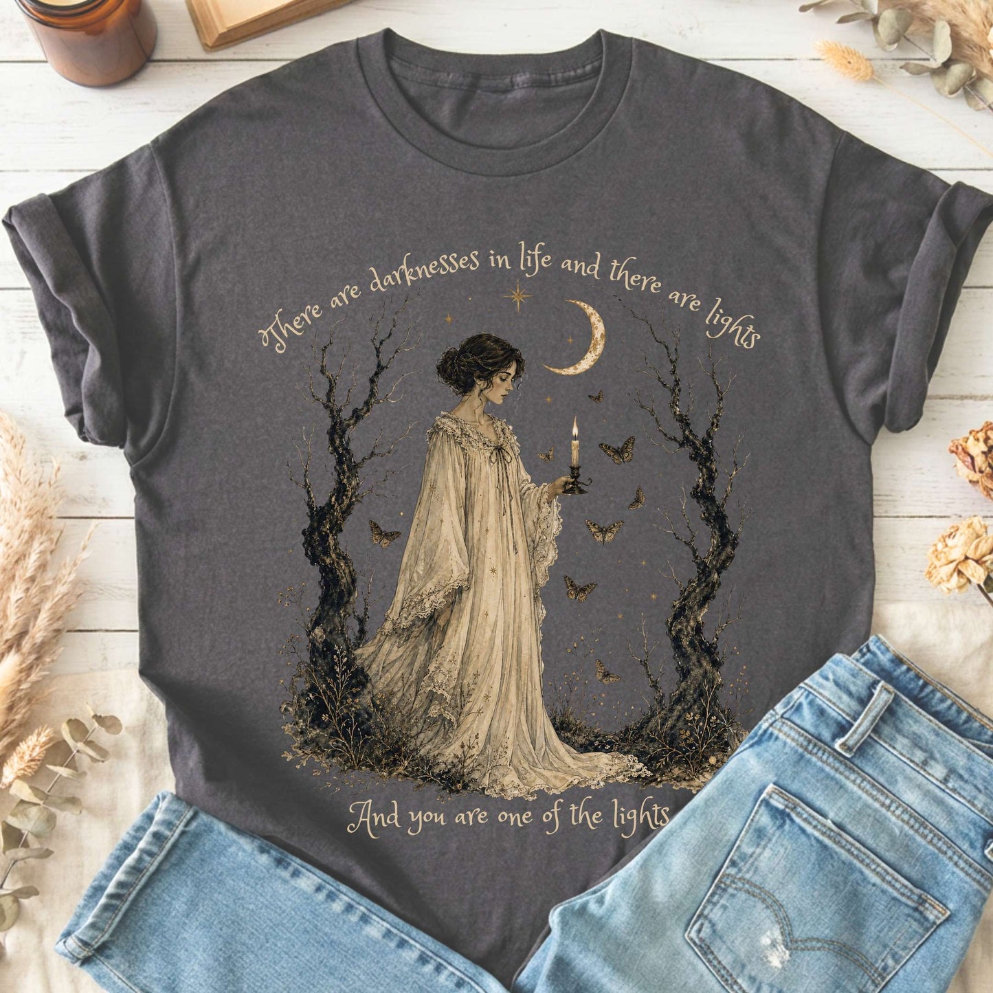 There Are Darknesses and Lights In This Life Dracula Literary T-Shirt