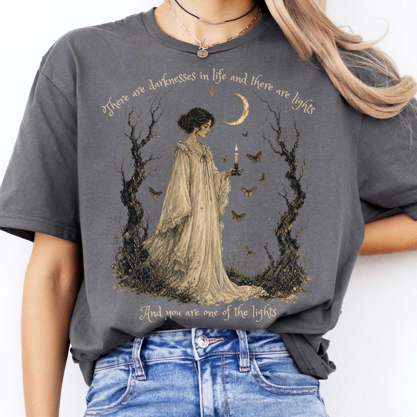 There Are Darknesses and Lights In This Life Dracula Literary T-Shirt