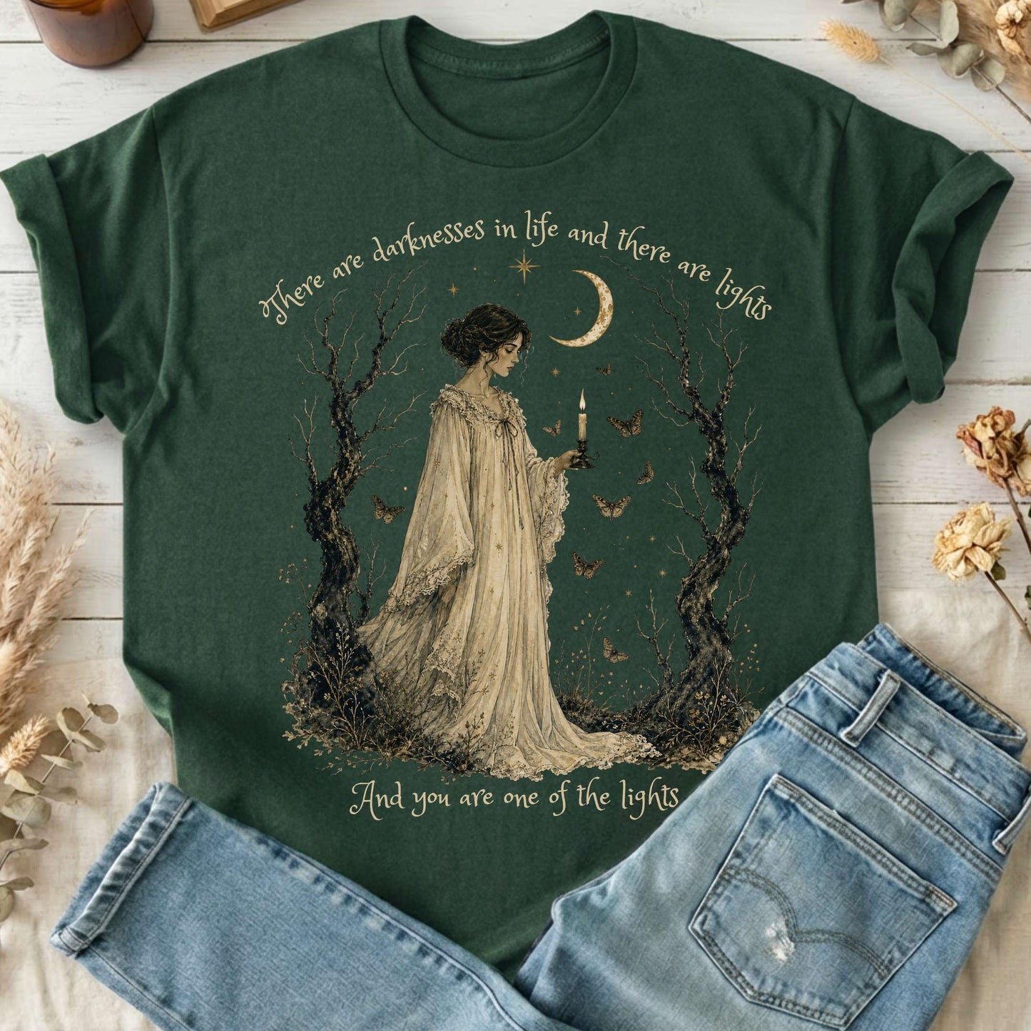 There Are Darknesses and Lights In This Life Dracula Literary T-Shirt