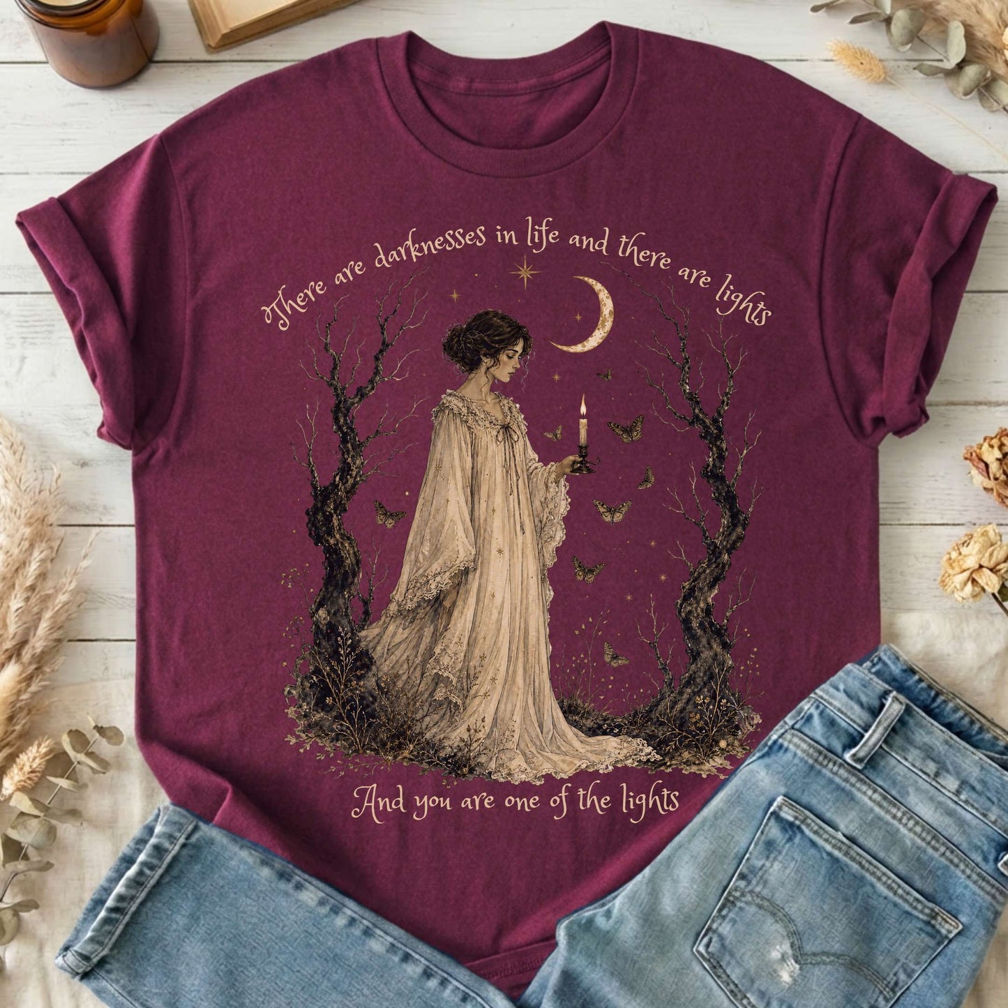 There Are Darknesses and Lights In This Life Dracula Literary T-Shirt