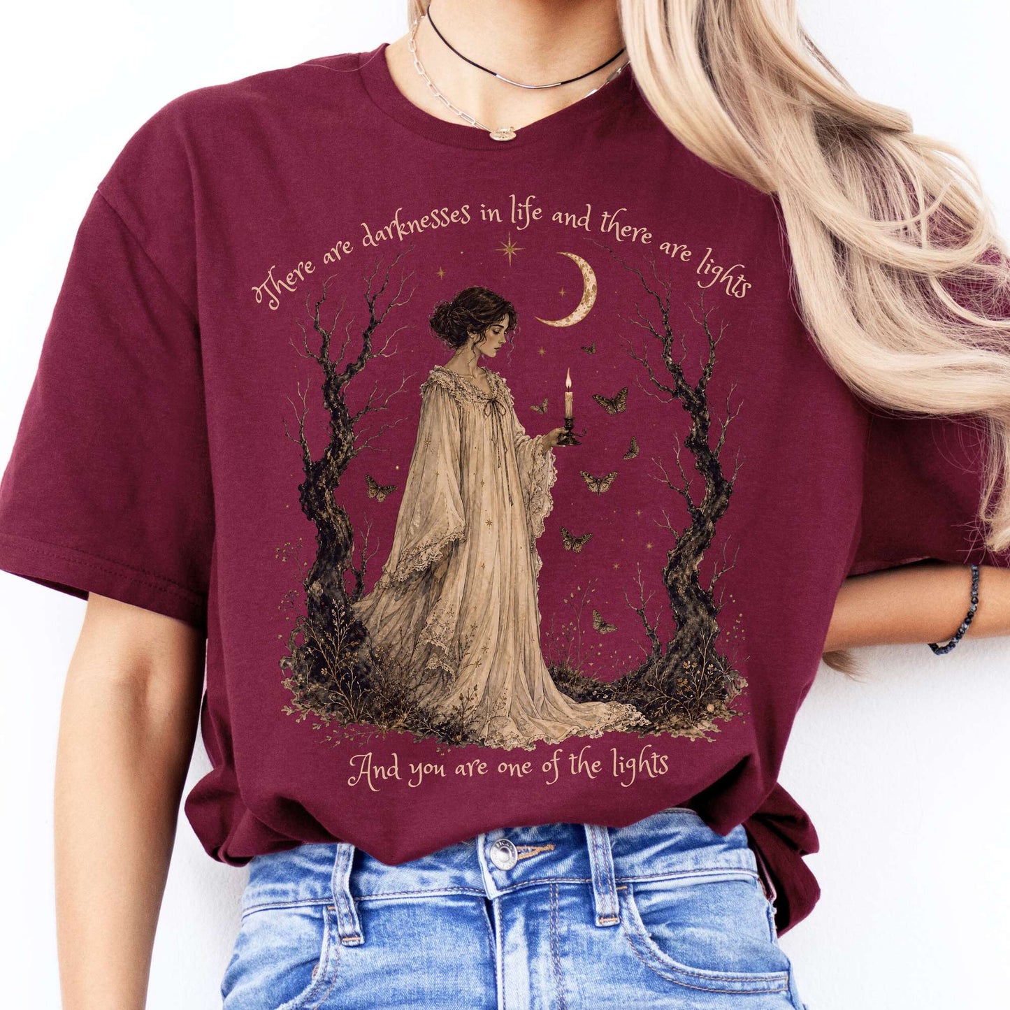 There Are Darknesses and Lights In This Life Dracula Literary T-Shirt