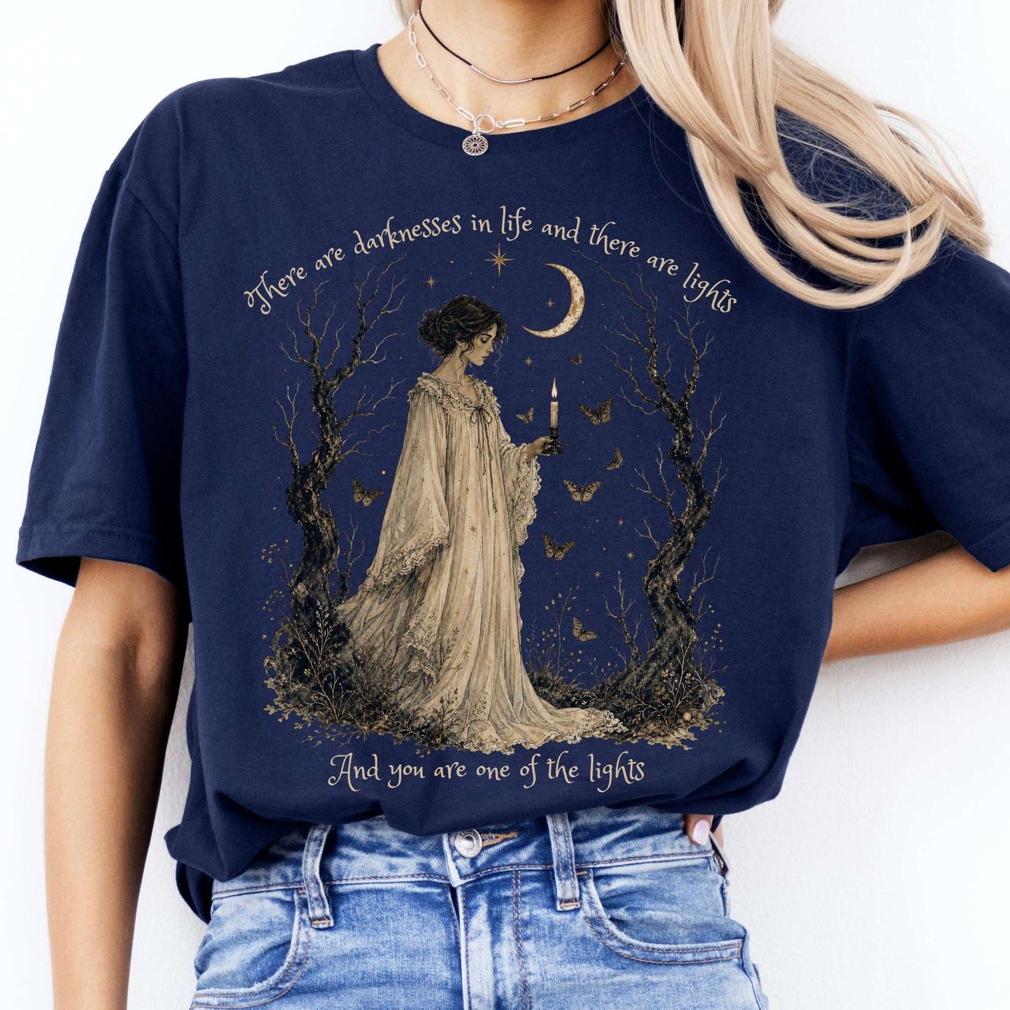 There Are Darknesses and Lights In This Life Dracula Literary T-Shirt