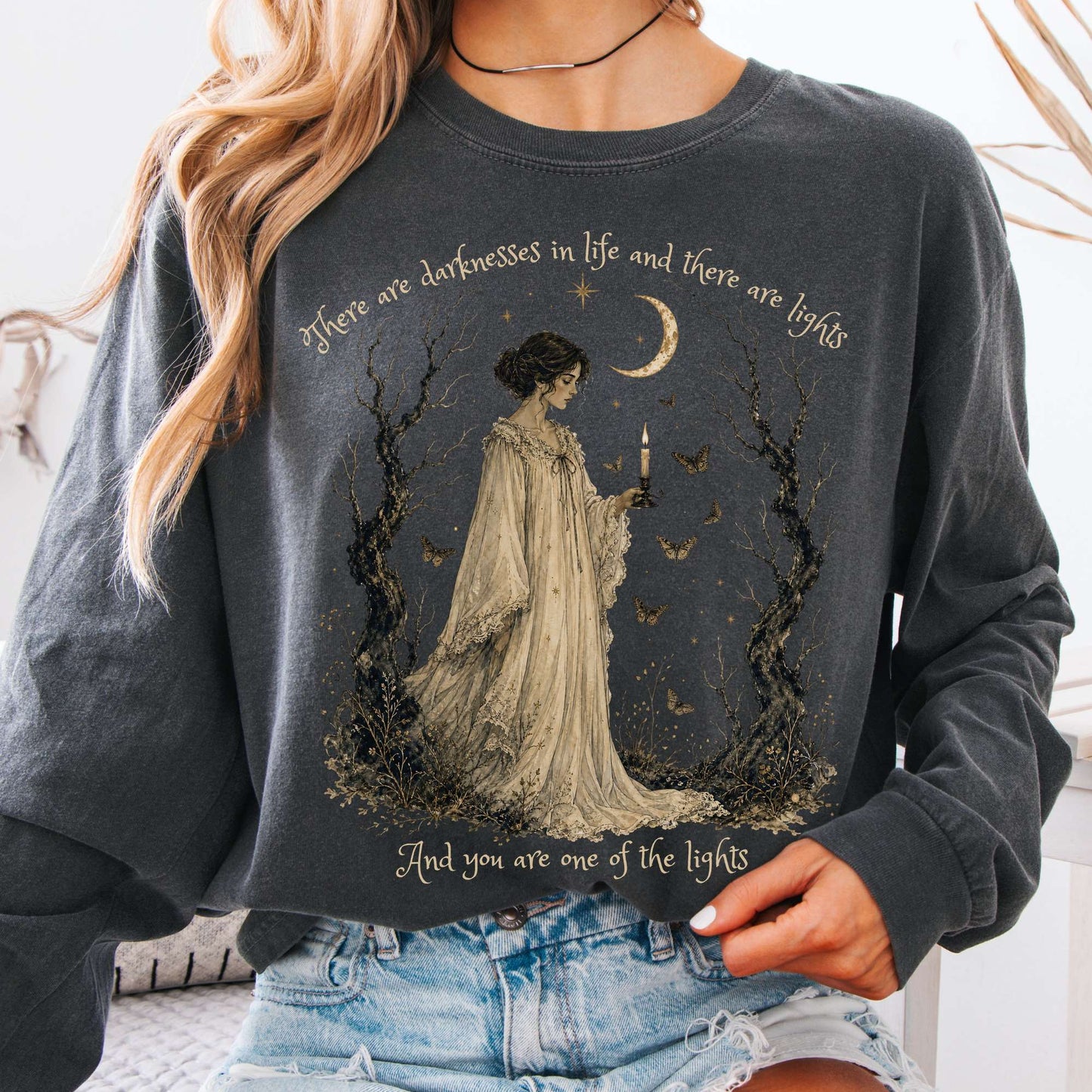 There Are Darknesses and Lights In This Life Dracula Literary Long Sleeve