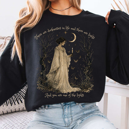 There Are Darknesses and Lights In This Life Dracula Literary Crewneck Sweatshirt