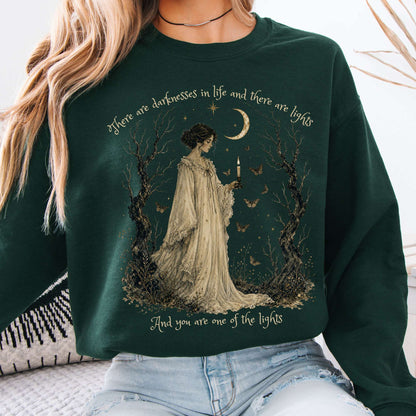 There Are Darknesses and Lights In This Life Dracula Literary Crewneck Sweatshirt