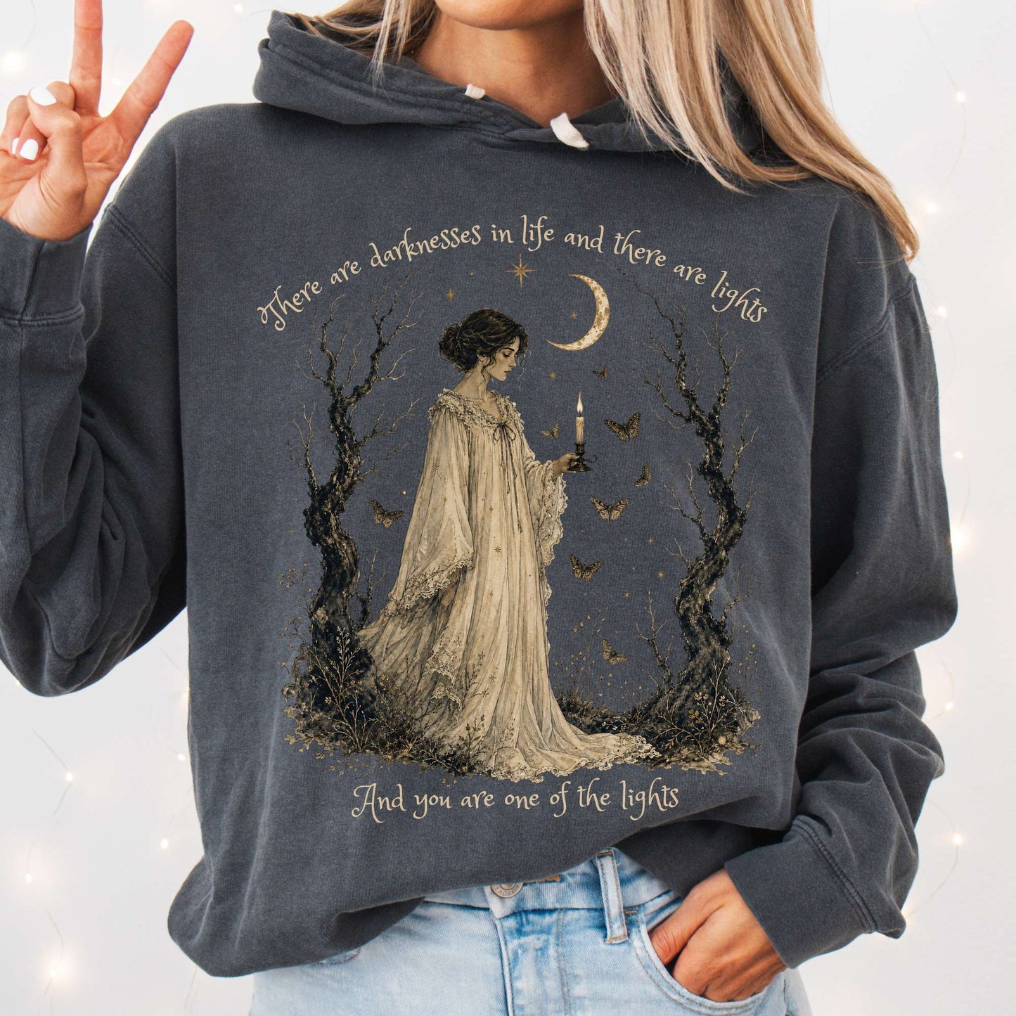 There Are Darknesses and Lights In This Life Dracula Literary Hoodie
