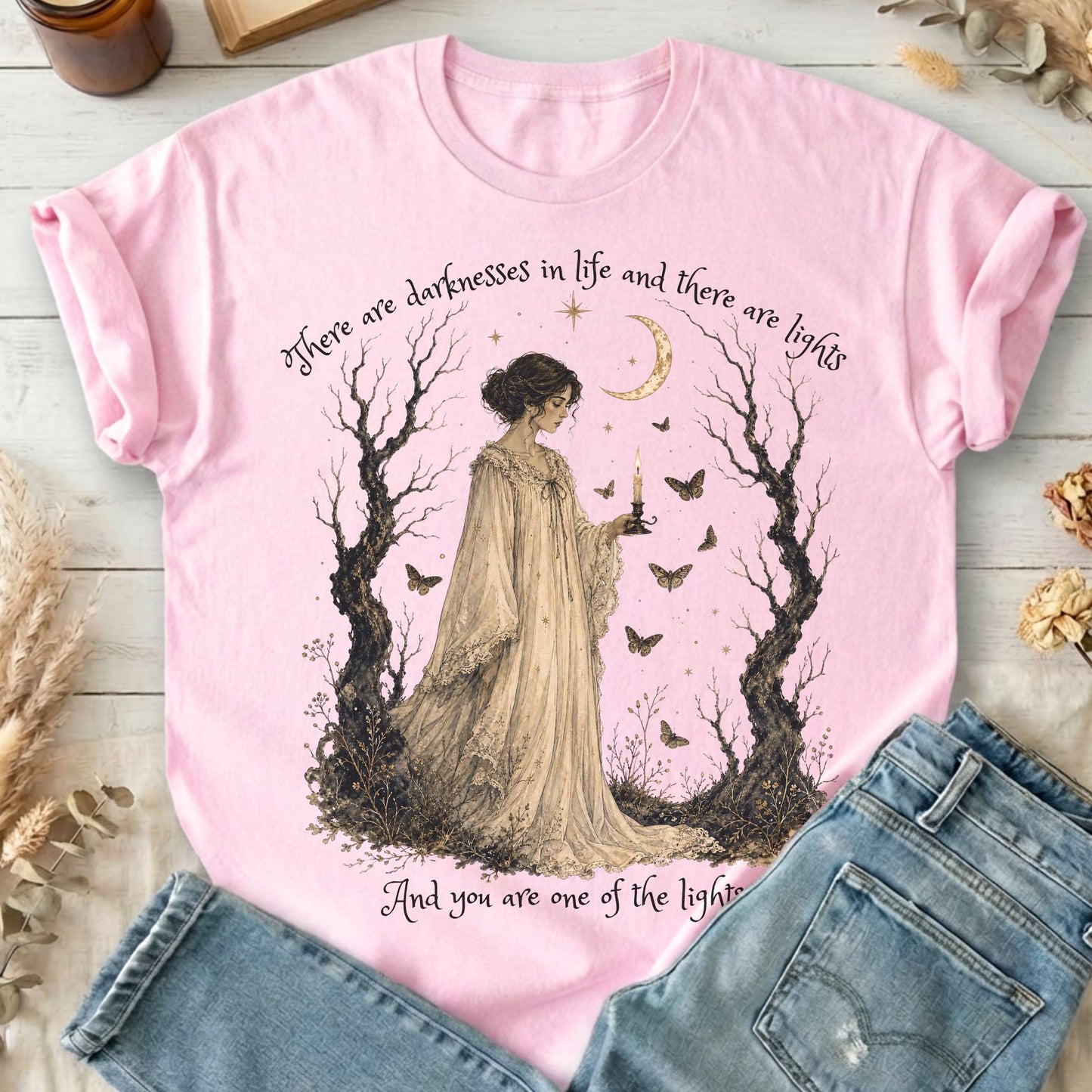 There Are Darknesses and Lights In This Life Dracula Literary T-Shirt
