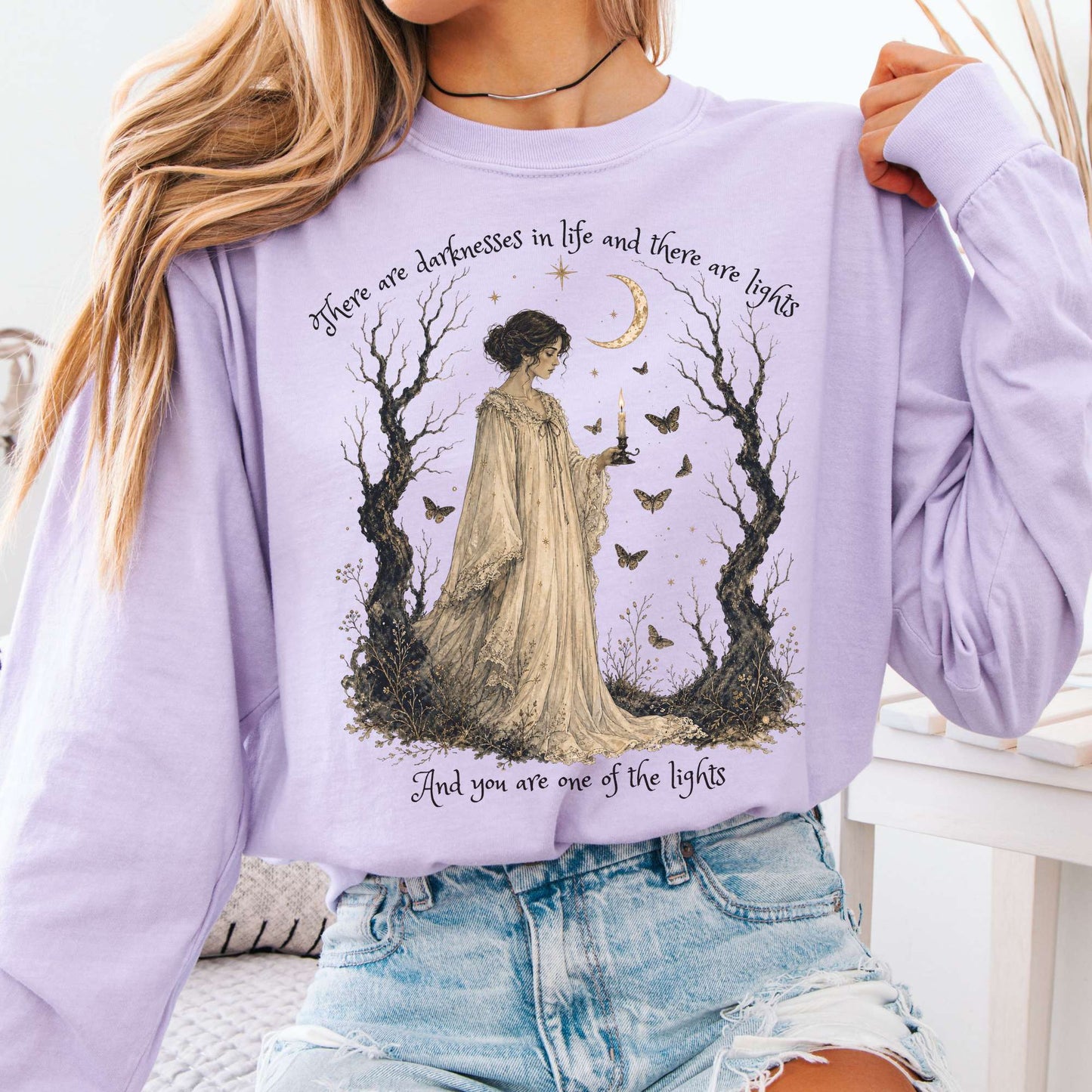 There Are Darknesses and Lights In This Life Dracula Literary Long Sleeve