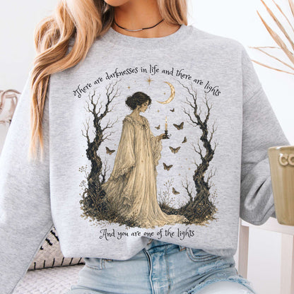 There Are Darknesses and Lights In This Life Dracula Literary Crewneck Sweatshirt