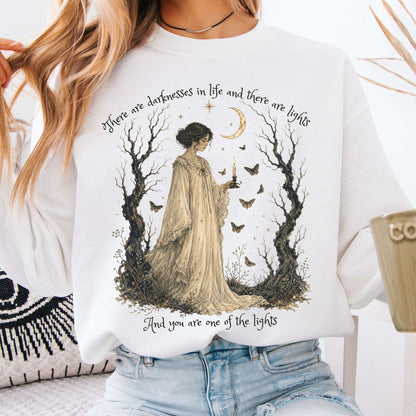 There Are Darknesses and Lights In This Life Dracula Literary Crewneck Sweatshirt