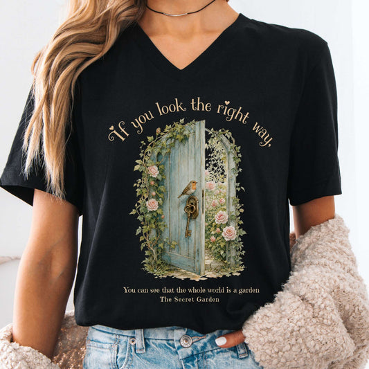 The Whole World Is Like A Garden The Secret Garden Literary V-Neck