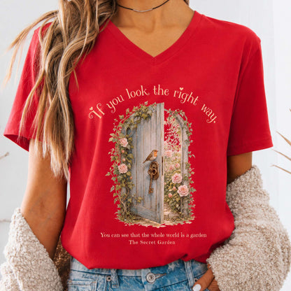 The Whole World Is Like A Garden The Secret Garden Literary V-Neck