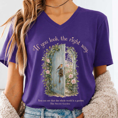 The Whole World Is Like A Garden The Secret Garden Literary V-Neck
