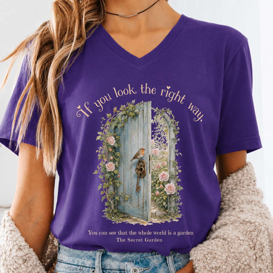 The Whole World Is Like A Garden The Secret Garden Literary V-Neck