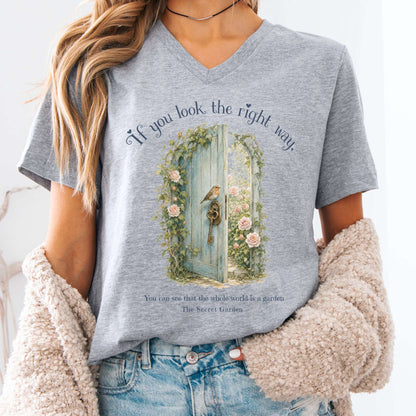 The Whole World Is Like A Garden The Secret Garden Literary V-Neck