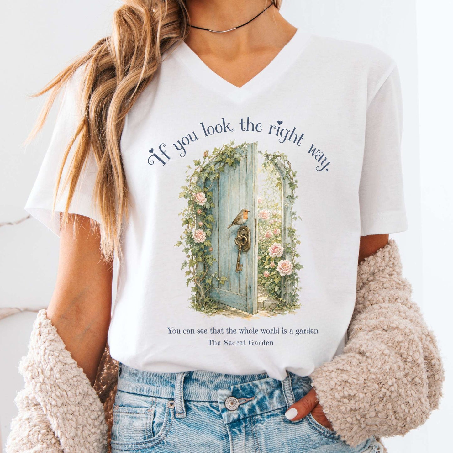 The Whole World Is Like A Garden The Secret Garden Literary V-Neck